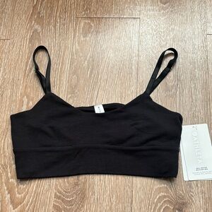New! Athleta well rested black ribbed longline sleep bra, medium
